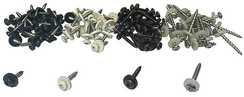 Edelstahl Fensterbankschraube mit Dichtscheibe Blechschraube Ø 3,9 mm x Länge 16-32 mm Natur Weiß Anthrazitgrau Braun (10 25 100 200 Stück) (100, 3,9 x 22 mm (Weiß))