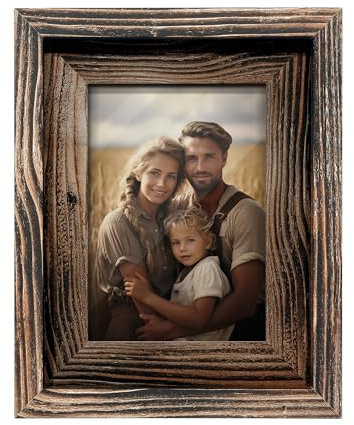 SUMGAR 13x18 Bilderrahmen Dunkelbraun Rustikale Vintage Holz Fotorahmen für Horizontal Vertikal Wand oder Schreibtisch Deko Wand Weihnachten Geburtstag Geschenk, mit HD Glas