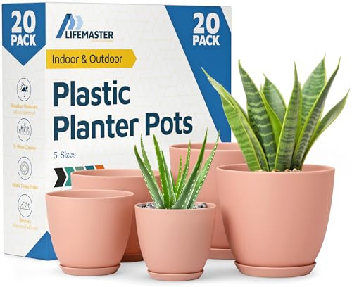 Lifemaster Plant Pot, Pink, Pack of 20