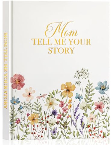 Lanpn Mom Life Story Book Journal with 270+ Prompts, Leather Hardcover Mother Story Guided Journal, Mom Memory Heirloom Keepsake Book to Fill Out, Mother's Day Birthday Christmas Gift for Mom