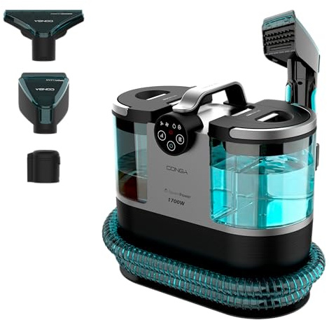 Cecotec Limpiador Aspirador de Tapicerias Conga 7000 Carpet&Spot Clean Steam XXL Neo, 1700W, Limpieza 3en1, Deposito 1600ml agua limpia y 950ml agua sucia, Radio de acción 7m