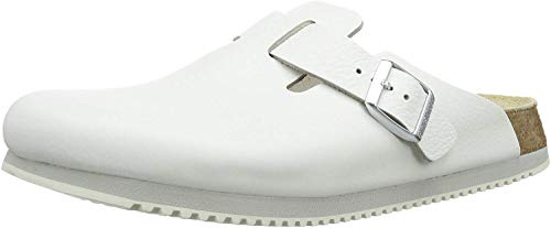 Birkenstock Professional Boston, Sabot Unisex - adulto, Bianco (Weiß (WEISS SUPERLAUFSOHLE)), 41