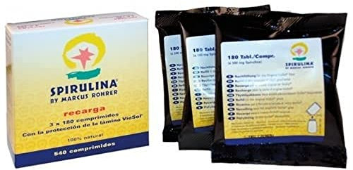 Natursoy Recambio Espirulina 540 Comprimidos Marcus Rohrer 3 X 180 Comprimidos, color Marron, 180 Unidad - Paquete de 3