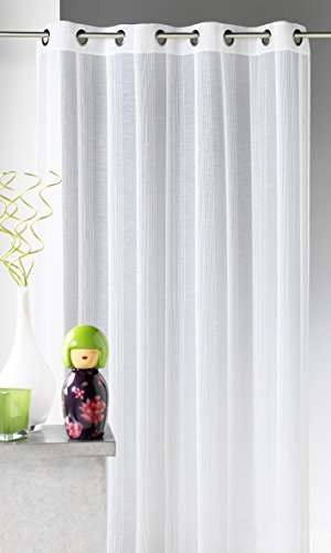 HomeMaison - Tenda in stamigna a Righe Verticali, Tono su Tono, 100% Poliestere, Peperoncino, 140 x 260 cm