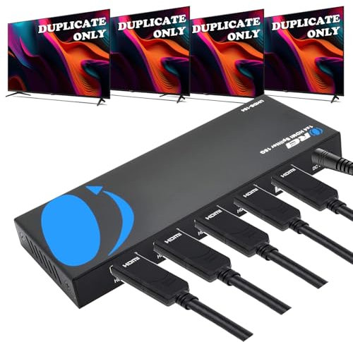 OREI UltraHD 4K @ 60 Hz 1 x 4 HDMI Splitter 1 en 4 Salidas 4 Puertos 4: 8 bits - HDMI 2.0, HDCP 2.0, 18 Gbps, EDID, duplicado/Espejo 4K Pantallas - UHDS-104