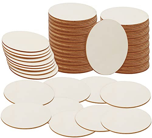 Belle Vous 100er Pack Holzscheiben 10cm - Set Untersetzer Holz - Holzplatte Rund - Zum Basteln Kleine Holzscheiben Unbehandelt