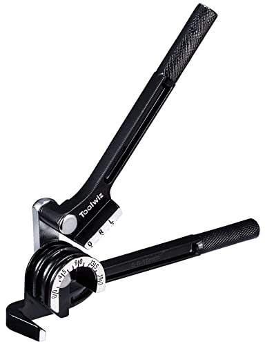 Toolwiz Rohrbiegegerät 3-in-1 Bremsleitung Biegewerkzeug 6-8-10 mm Rohrbieger 0-180 Grad manueller biegezange für Aluminium Messing Kupferrohr Dünnes Hohlrohr - Schwarz