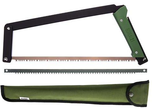 Agawa Canyon BOREAL21 Tripper KIT- Sierra de arco plegable de 21 pulgadas, funda de Cordura resistente, hoja agresiva adicional (marco negro, mango verde)