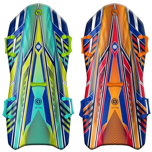 SNO-Storm Premium Foam Snow Sled 2-Pack | Superior Foam Recreational Snow sled | Tow Rope and Handles | Sized for Youth and Adults | Contoured Deck Design | 50in-127cm Design Length |, Camo