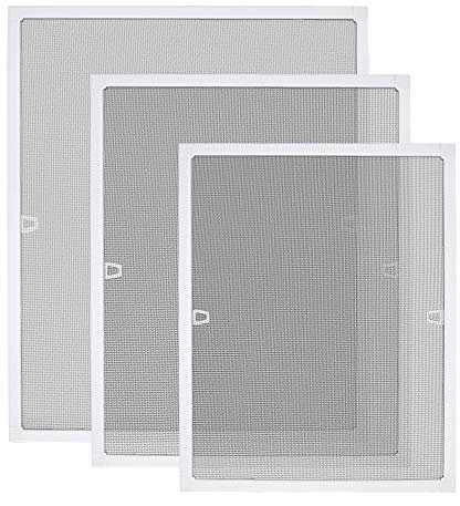UISEBRT Insektenschutz Fenster - Fliegengitter mit Aluminium Rahmen - Mückengitter Fliegenschutz Spannrahmen ohne Bohren, 100 x 120cm, Weiß