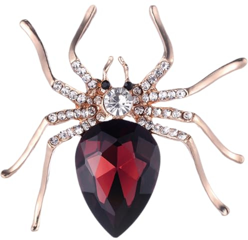 Brooches For Women Crystal Spider Brooch Halloween Costume Insect Pin Vintage Alloy Diamond Shawl Buckle Purple