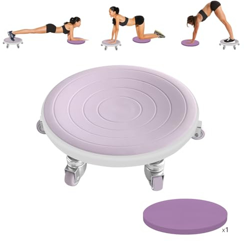 Tasidingster 6 Caster Ab Roller, Ab Exercise Equipment with Knee Pads, Ab Roller Wheel for Core Exercise, Abdominal Strength Training for Home Gym, 360° Silent Ab Workout Equipment (Purple)