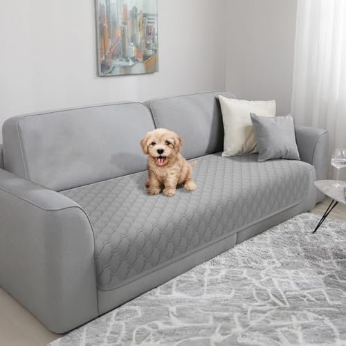 TAIKURA wasserdichte Hundedecke, Hundematte rutschfeste Hundedecken Robuste Katzendecke Wiederverwendbare, kann als Schutz für Sofa, Bett, Autositz, Waschmaschine waschbar(76 x 190cm, Dunkelgrau)