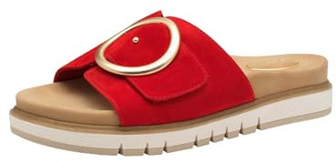 Tamaris Women's Comfort Damen Pantoletten aus Leder Elegant Sandal, Red, 6.5 UK