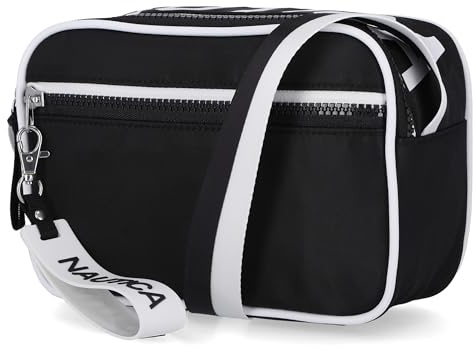 Nautica High Seas Camera Crossbody, Borsa a Tracolla Donna, Nero bilaterale