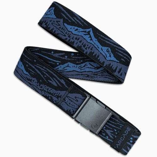 Arcade Belts A2 Unisex Adventure Belt: Heavy Duty Stretch, Metal Free Buckle, Out-of-range - Navy, Standard (Up to 40); 1.5 Wide
