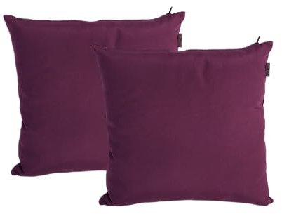 DiseLio | Pack 2 Fundas de Cojín 45 x 45 cm Color Morado Loneta Algodón y Poliéster - Hechas en España. Decoración Textil Sostenible para Sofá, Cama y Otras Estancias. (45x45 Morado)