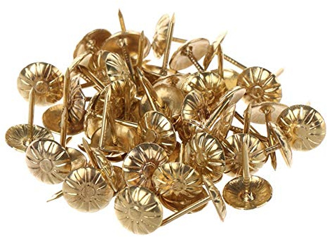 100 unidades / 300 tachuelas decorativas para clavos, 11 x 16 mm, metal para joyero, tapicería, mesa, carpintería, bricolaje, muebles, clavos (300 unidades, dorado)