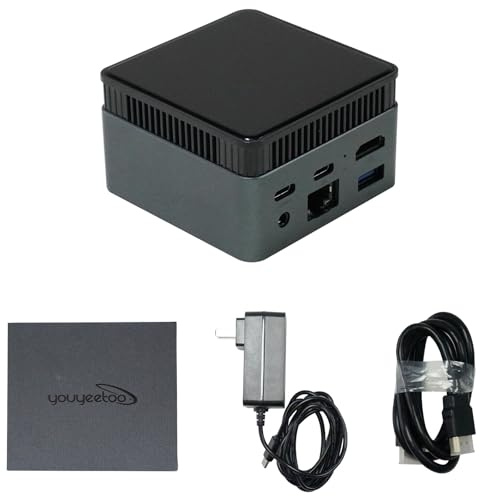 youyeetoo BY53 minidator, Intel N150 CPU – upp till 3,6 GHz, 12 GB LPDDR5 4 800 MHz RAM, 0GB – 512 GB M.2 NVME SSD, Mini Gaming PC, med USB-C DP, HDMI 2.0 4K, för Office/HTPC (BY53 (12 GB + 128 GB