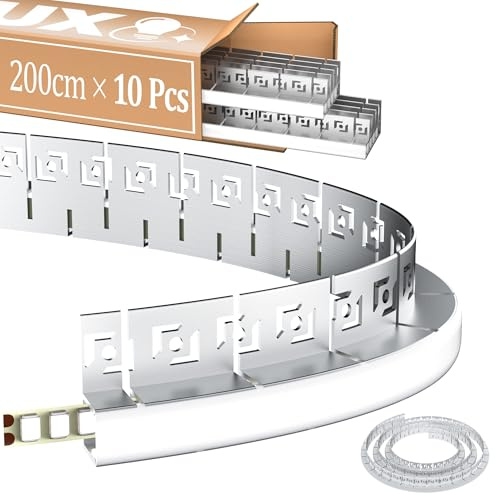 LASLUX Flexibel kakelprofil, 2 m × 10 – flexibel kakelprofil, flexibel kakelprofil, infälld väggprofil, infälld profil, kanal, tak-/väggskena, LED-profil, aluminiumprofil