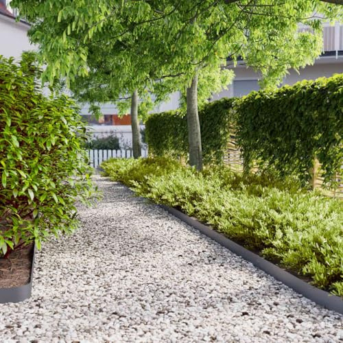 Genérico Bordes césped 50 uds Antracita 10x103 cm Acero Laminado frío,Bricolaje,Vallas de jardín,Ribetes y Bordes para jardín,860138