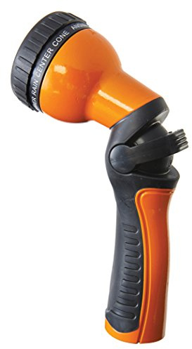 Dramm One Touch Revolution 9 Pattern Spray Gun with Thumb Control Water Flow, Perfect for Water Restricted Areas when Watering Plants, Pots, Baskets, Vegetables, Orange