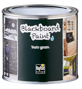 MagPaint First4Magnets Blackboard Paint - Green Chalkboard Paint - Premium Water Based - Suitable for Workplaces, Kitchens, Classrooms and Children's Bedrooms - 5m² Coverage, 0.5L