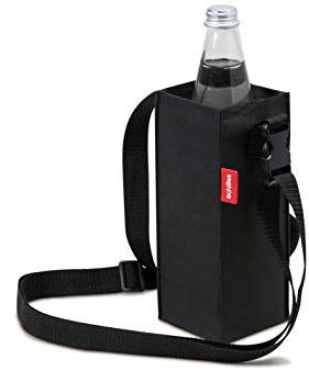 achilles Flaschentasche, Bottlebag zum Umhängen, Flaschen-Tragegurt, Schultertasche für Flasche, Umhängetasche für Festival- und Outdoor Aktivitäten, 9 x 9 x 22 cm (Schwarz)