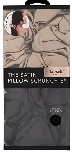 KITSCH Black And Gold Satin Sleep Pillow Scrunchies, 1 EA