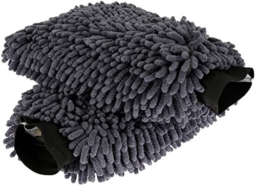 Mikrofaser Auto-Waschhandschuh - schonende Auto- & Motorrad Pflege - weicher Wasch Handschuh für Lack, Glas, Spiegel, Amatur und Felgen - reinigungzubehör reinigungsbedarf