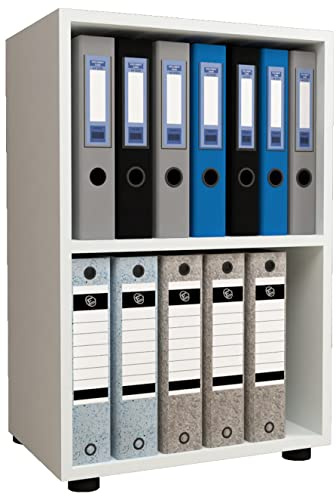 VCM Holzregal stehend, platzsparender Aktenschrank, Maße ca. H. 74 x B. 49 x T. 32 cm, Elegantes Regal, Büroregal – Ulas 2f