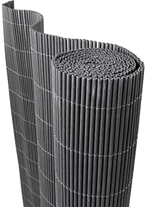 paramondo LOP Sichtschutzmatte Nachhaltiger Sichtschutz Garten Balkon Terrasse Sichtschutzzaun Balkonverkleidung Zaunblende, 150 x 300 cm, Anthrazit