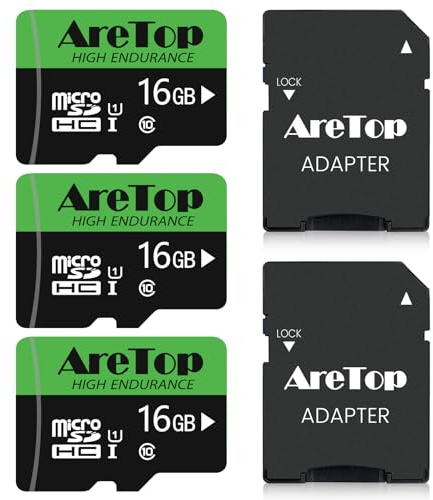 Aretop Micro SD Karte 16GB 3er Pack,Speicherkarte Micro SD+2 Adapter, UHS-I,U1,C10,Full HD-Videoaufnahme Micro SD Memory Karte für Kamera/Smartphone/Drohne/Dash Cam,Bis zu 90 MB/s