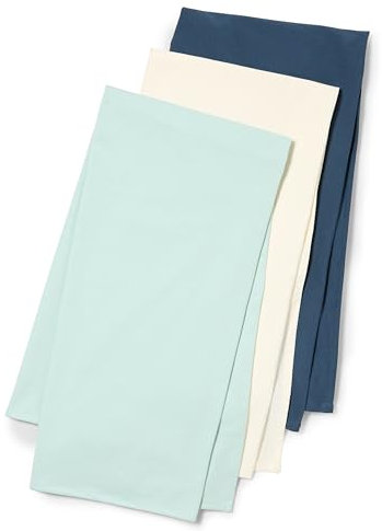 Amazon Essentials x Sofia Grainge Unisex Baby Pucktuch aus Musselin, 107 cm x 107 cm, 3er-Pack, Blassgrün/Elfenbein/Marineblau, Einheitsgröße