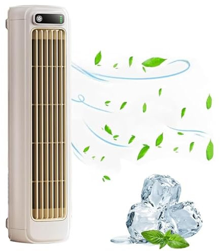 BRAVECOW Cooling Ace Tragbare Luftkühlung, ventilator leise, 3 Geschwindigkeiten, verstellbar,wiederaufladbar,Wandmontage,geeignet für Schlafzimmer, Badezimmer, Büro, Desktop(Weiß)
