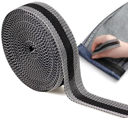 BUKYCAT Cinta para Pantalones de 10M, Cinta de Planchar Autoadhesiva, Sin Necesidad de Coser, Cinta Autoadhesiva para Dobladillo Termoadhesiva para Pantalones Faldas Cortinas