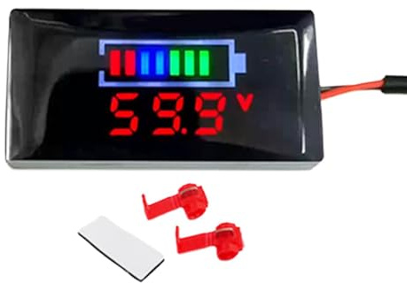Misuratore di batteria LED, misuratore di batteria LCD, misuratore di voltaggio, voltaggio per auto, 12 V batteria monitor digitale con display LCD e LED misuratore di batteria per misurazione di