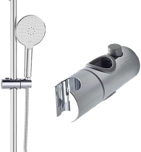 Soporte ajustable para cabezal de ducha - Soporte para cabezal de ducha con altura ajustable, diseño de superficie ABS+cromada, diseño giratorio 360°, para barra de ducha de 24/25 mm, soporte para