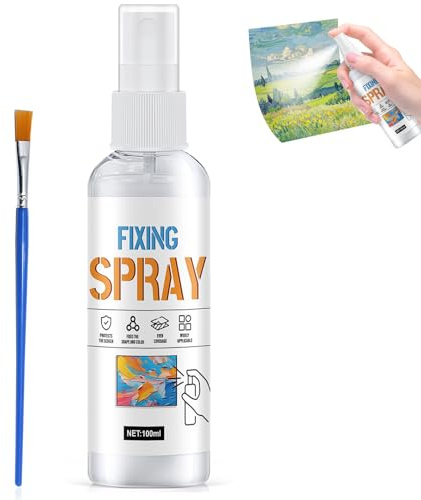 Fixative Spray for Art, Fixative Spray for Pencil, Charcoal and Pastel Drawings, Acrylic Sealer Sprays, High Fixing Effect, Colourless, Fast Drying 100 ml