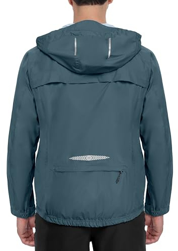 Little Donkey Andy Men's Waterproof Windbreaker Lightweight Packble Cycling Jacket for Biking, Running Grey M