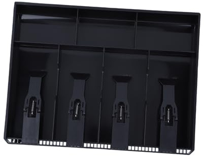 OEBUAFI 4 Bill 3 Coin Cash Register Insert Tray, Sturdy and Lightweight Money Storage Drawer for Retail Store Manager (Black)