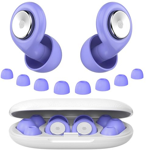 Tapones Oidos Ruido Dormir, 2026 Nuevo Tapones Oidos Cancelacion de Ruido 45 dB para Dormir Concierto Festival, Reutilizables y Lavables Suave, 8 Almohadillas en XS/S/M/L, Earplugs - Púrpura