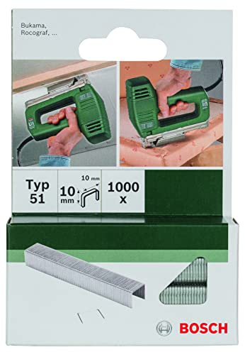 Bosch Accessories 2609255833 Set de 1000 agrafes à fil plat Type 51 Largeur 10 mm Epaisseur 1 mm Longueur 10 mm