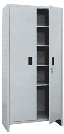 Prometal – Armario con estantes 'Pratiko' de Chapa Pintada, 1 Puerta. con Cuatro estantes, se envía sin Montar, 60 x 40 x 175 cm