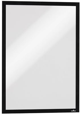 Durable DURAFRAME A3 Magnetic Display Frames for Metal Surfaces - Anti-Glare Sign and Poster Holders - 5 Pack - Black - Perfect for Fridges and Whiteboards