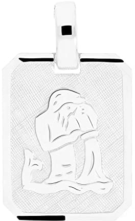 My Gold Damen Herren Sternzeichen Anhänger WASSERMANN Sterlingsilber 925 (Ohne Kette) Echtes Silber Platte 21mm x 12mm Horoskop Gaudino A-03303-S923-Was