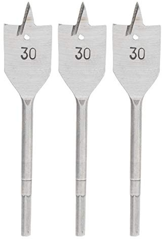 Fafeicy 3Pcs Spade Drill Bits 30mm/1.2in, Carbon Steel Paddle Flat Bits, Wood Hole Cutter, Woodworking Hole Opener Drilling Tools, Hole Saw