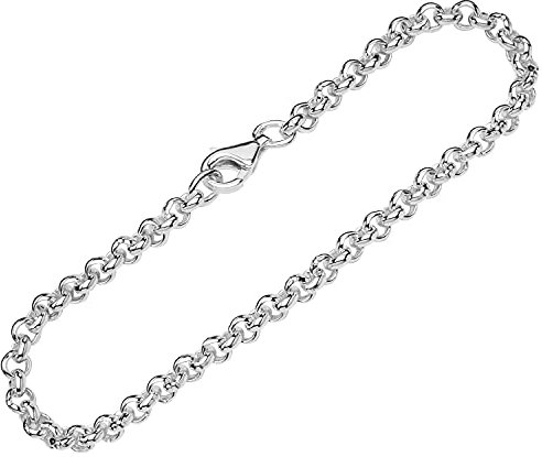 NKlaus pulsera de plata de ley 925 19cm cadena de guisantes redonda de ancho damas diseño de la cadena de la pulsera 12245