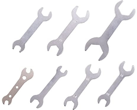 YnGia 7PCS Double Ended Wrench Open Ended Spanner Set Silver 1.5mm Ultra Thin Repair Tool for Limited Space Conditions