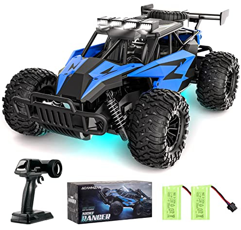 ACAMMZAR AT2 Coche Teledirigido, 1/16 2WD RC Coche con 20+Km/h, 2.4GHz Crawler Camiones de Control Remoto Juguete con 2 Baterías 50min Tiempo de Juego, Regalo para Niños y Adultos